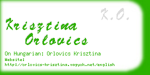 krisztina orlovics business card